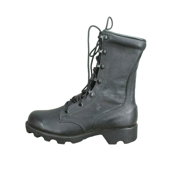 Ro-Search Women's Black Leather Lace Up Round Toe Military Combat Boots Size 6 - Picture 1 of 9